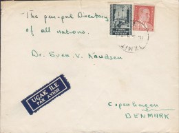 Turkey UCAK ILE Par Avion Label IZMIR 19?5 Cover Lettera To Denmark Atatürk (2 Scans) - Airmail