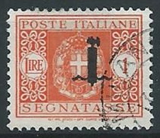 1944 RSI USATO SEGNATASSE FASCETTO 1 LIRA - W189-2 - Taxe