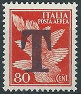 1930-32 REGNO POSTA AEREA 80 CENT SEGNATASSE DI EMERGENZA MNH ** - W195 - Taxe