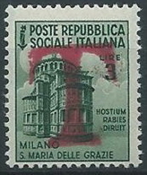 1944-45 RSI MONUMENTO DISTRUTTO 3 LIRE SEGNATASSE DI EMERGENZA MNH ** - W195-3 - Impuestos