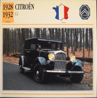 FICHE TECHNIQUE ILLUSTREE De VOITURE AUTOMOBILE ANCIENNE - CITROËN C4 De 1932 - Parfait Etat - - Auto's