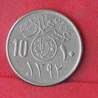 SAUDI ARABIA  10  HALALA  1972   KM# 46  -    (Nº11718) - Saoedi-Arabië