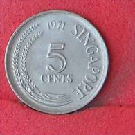 SINGAPORE  5  CENTS  1971   KM# 2  -    (Nº11721) - Singapore