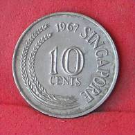 SINGAPORE  10  CENTS  1967   KM# 3  -    (Nº11722) - Singapur