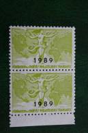 2 Vignettes Neuf ** Fédération Des Sociétés Philatéliques Françaises 1989  —>érinophilie Voir état Gomme Verso - Briefmarkenmessen