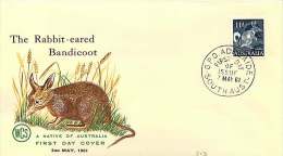 1961  Bandicoot  11 D. Definitive  WCS Cover - Adelaide First Day Cancel Unaddressed - FDC