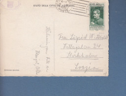 Vaticano - 1937 Stampa Cattolica 25 Cent. Su Cartolina In Tariffa "5 Parole" Per La Svezia - Briefe U. Dokumente