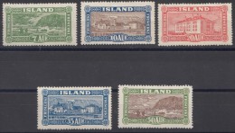 Iceland 1925 Mi#114-118 Mint Hinged - Unused Stamps