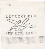 J1464 - Czechoslovakia (1945-79) Control Imprint Stamp Machine (R!): Airshow Prague - Ruzyne, 2. IX. 1956 - Proeven & Herdrukken