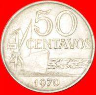 * SHIP ~  Serif At Top Of 7: BRAZIL  50 CENTAVOS 1970!  LOW START NO RESERVE!!! - Brésil