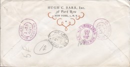 United States HUGH C. BARR Inc. NEW YORK Registered Recommandé 1951 Cover Lettre 2x Swedish Pioneer & Monroe (2 Scans) - Special Delivery, Registration & Certified