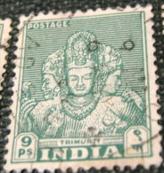 India 1949 Trimurti 9p - Used - Gebruikt