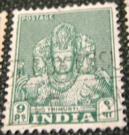 India 1949 Trimurti 9p - Used - Gebruikt