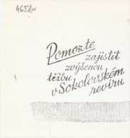 J1480 - Czechoslovakia (1945-79) Control Imprint Stamp Machine (R!): Help Ensure Increased Mining (coal) Sokolov Distric - Essais & Réimpressions