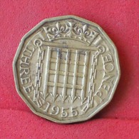 GREAT BRITAIN  3  PENCES  1955   KM# 900  -    (Nº11828) - F. 3 Pence