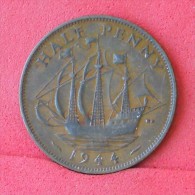 GREAT BRITAIN  1/2  PENNY  1944   KM# 844  -    (Nº11851) - C. 1/2 Penny