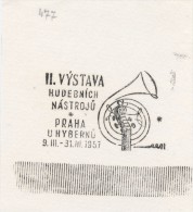 J1520 - Czechoslovakia (1945-79) Control Imprint Stamp Machine (R!): II. Exhibition Of Musical Instruments, Prague 1957 - Proeven & Herdrukken