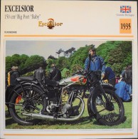 FICHE TECHNIQUE ILLUSTREE De MOTO ANCIENNE De TOURISME - EXCELSIOR 150cm3 Big Port " Baby" De 1935 - En Parfait Etat - - Autos