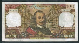 FRANCE: 100 F Corneille N° 65- 9. Date 07/10/1965. Date RARE - 100 F 1964-1979 ''Corneille''