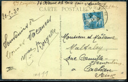 FRANCE - ROULETTE DU N° 140 DENTS MASSICOTÉS / CP DE STRASBOURG LE 22/5/1930 - TB - Coil Stamps