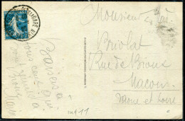 FRANCE - ROULETTE DU N° 140 DENTS MASSICOTÉS / CP DE STRASBOURG LE 1/6/1925 - TB - Coil Stamps