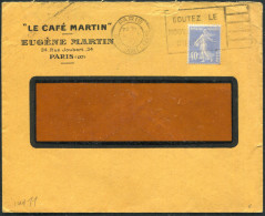 FRANCE - ROULETTE DU N° 237 DENTS MASSICOTÉS / LETTRE DU CAFÉ MARTIN LE  6/1/1933 - TB - Roulettes