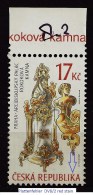 Czech Republic 2008 MNH ** Mi 576 Sc 3400. Historic Stove: Rococo. Plate Flaw, Plattenfehler DV8/2 - Nuovi