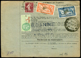 FRANCE - ROULETTE DU N° 189 DENTS MASSICOTÉS + 123 & 145 / BULLETIN CP ALSACE-LORRAINE ETS. ANCEL LE 22/10/1927 - LUXE - Coil Stamps