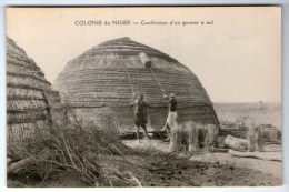 Colonie Du Niger, Confection D´un Grenier à Mil, 1936, Collection Labitte, Envoyée De Niamey - Niger