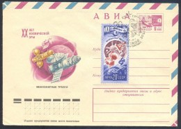 Russia CCCP USSR 1977 Postal Stationery Cover: Space Weltraum Espace: Sputnik, 20 Years Of Space Flights - Russie & URSS