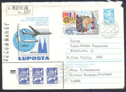 Russia CCCP USSR 1983 Postal Stationery Registered Cover: Space Weltraum Espace: Intercosmos - Join Mission With France - Russia & USSR