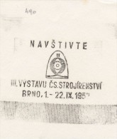 J1548 - Czechoslovakia (1945-79) Control Imprint Stamp Machine (R!): Visit III. Exhibition Of Czechoslovak Engineering - Proeven & Herdrukken
