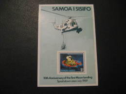 SAMOA I SISIFO Yvert Bloc 18 Unhinged ** Cat. 2009 3 Eur Helicopter Moon Landing Space Spatial - Océanie