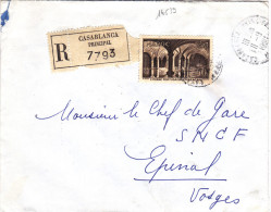 14539# MAROC LETTRE RECOMMANDE Obl CASABLANCA PRINCIPAL 1956 Pour EPINAL VOSGES - Cartas & Documentos