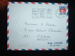 LETTRE PAR AVION TP BLASON DE PARIS 15F CFA SUR 0,30 OBL.MEC.17-8-1968 974 ST-DENIS RP REUNION + TIMBRES A SURTAXE - Lettres & Documents