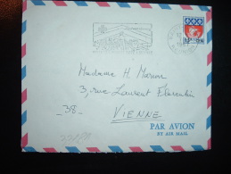 LETTRE PAR AVION TP BLASON DE PARIS 15F CFA SUR 0,30 OBL.MEC.7-1-1967 SAINT-DENIS REUNION + TIMBRES A SURTAXE - Covers & Documents