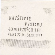 J1558 - Czechoslovakia (1945-79) Control Imprint Stamp Machine (R!): Visit The Exhibition "40 Years Of Victory", 1957 - Essais & Réimpressions