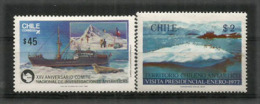 ANTARCTIQUE CHILIEN. Visite Du Président Augusto Pinochet En Antarctique En 1977.  2 T-p Neufs **  Côte 10.00 € - Otros & Sin Clasificación