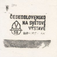 J1570 - Czechoslovakia (1945-79) Control Imprint Stamp Machine (R!): Czechoslovakia At World Exhibition In Brussels (CZ) - Proofs & Reprints