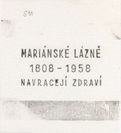 J1585 - Czechoslovakia (1945-79) Control Imprint Stamp Machine (R!): Marianske Lazne (Spa); 1808-1958; Returning Health - Ensayos & Reimpresiones
