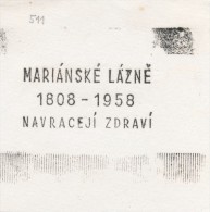 J1588 - Czechoslovakia (1945-79) Control Imprint Stamp Machine (R!): Marianske Lazne (Spa); 1808-1958; Returning Health - Termalismo