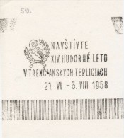 J1591 - Czechoslovakia (1945-79) Control Imprint Stamp Machine (R!): Visit XIV. Musical Summer, Trencianske Teplice 1958 - Probe- Und Nachdrucke
