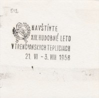 J1594 - Czechoslovakia (1945-79) Control Imprint Stamp Machine (R!): Visit XIV. Musical Summer, Trencianske Teplice 1958 - Termalismo