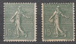 France 1903 Yvert#130 Two Colour Shades, Mint Hinged (avec Charnieres) - 1903-60 Semeuse Lignée