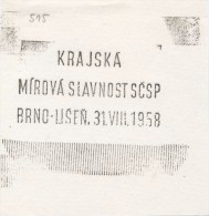 J1599 - Czechoslovakia (1945-79) Control Imprint Stamp Machine (R!): Regional Peace Festival SCSP, Brno 1958 - Proeven & Herdrukken