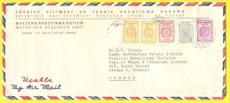 TURKEY   SCOTT # O 91(2),O 92,O 97 & O 102 ON OFFICIAL AIRMAIL COVER TO CANADA (22/XII/1970) - Covers & Documents