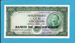 MOZAMBIQUE - 100 ESCUDOS - ND (1976 - Old Date 27.03.1961 ) - UNC - P 117 - AIRES DE ORNELAS - PORTUGAL - Moçambique