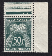 France 1946-55: Taxe N°88** Coin De Feuille (Type Gerbes) - B - 1859-1959 Mint/hinged