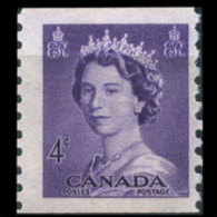 CANADA 1953 - Scott# 333 Queen Coil 4c LH - Ungebraucht