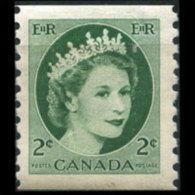 CANADA 1954 - Scott# 345 Queen Coil 2c MNH - Neufs